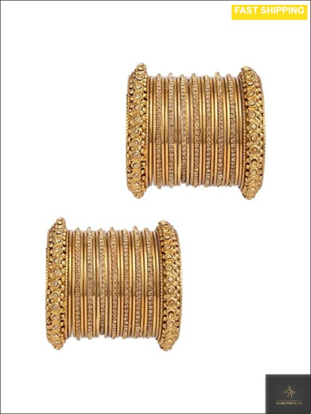 Indian Oxidized Bangle Set Crystal Bracelets Bridal Statement Jewelry